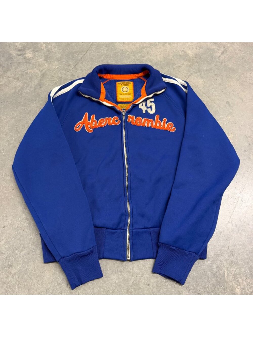 Vintage 2000's Abercrombie & Fitch Mens Blue Track Jacket Full-Zip Sz XXL